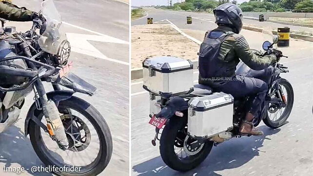 Royal Enfield Himalayan 450 test bike spotted with accessories
