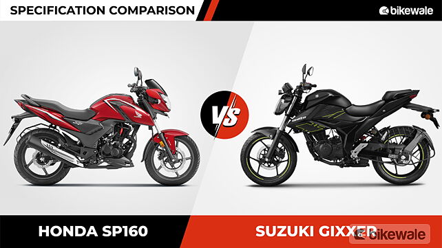Honda SP160 vs Suzuki Gixxer: Specifications comparison