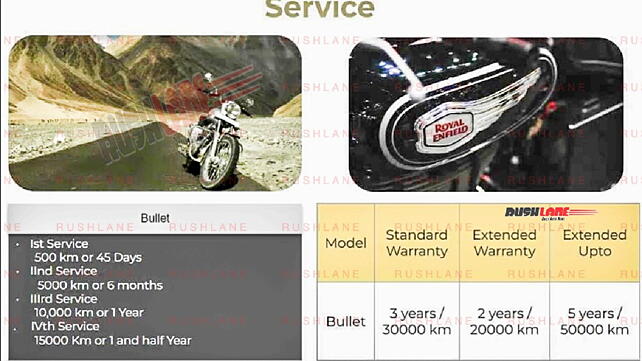 Royal Enfield Bullet 350 Next Gen warranty