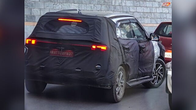 Hyundai Creta facelift spied again; connected taillights confirmed