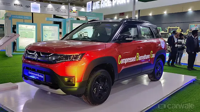 Maruti Brezza CBG (Compressed Biomethane Gas) debuts at Bharat Mobility Expo