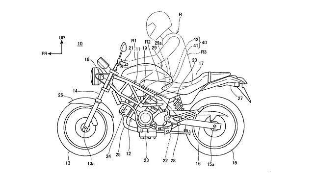 Honda patents fuel tank-mounted motorcycle airbag system