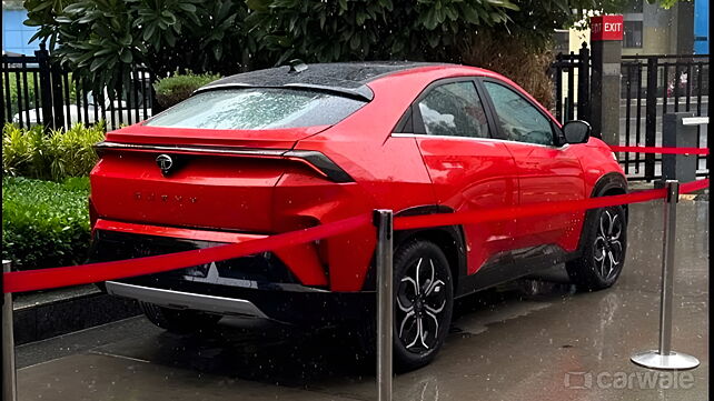 Tata Curvv in Flame Red colour spied for the first time