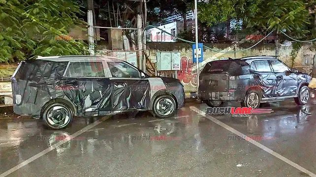 Hyundai Creta EV and Kia Carens EV spotted testing together Hyundai Creta EV and Kia Carens EV spotted testing together