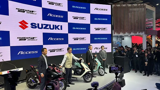 Suzuki e-Access scooter unveiled at the Bharat Mobility Expo 2025