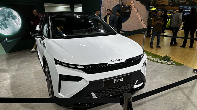 Skoda Elroq electric compact SUV showcased at Bharat Mobility Expo 2025 