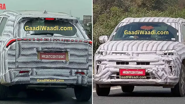 Maruti Grand Vitara 7-seater spied yet again; front design partially leaked Maruti Grand Vitara 7-seater spied yet again; front design partially leaked