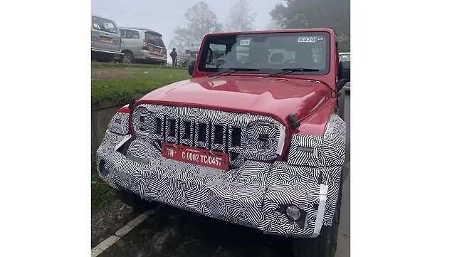 Mahindra Thar 3-door Facelift Spied Again: Front Design Changes Leaked Mahindra Thar 3-door Facelift Spied Again: Front Design Changes Leaked
