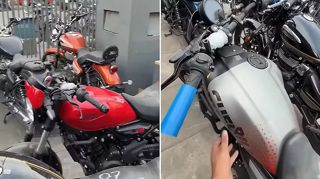 2026 Royal Enfield Guerrilla 450 Spied at a Dealership Before Launch