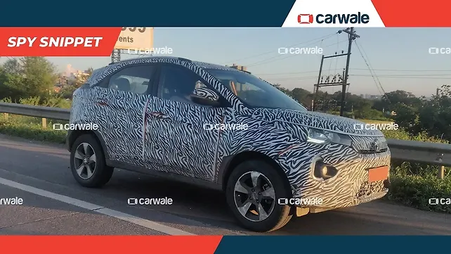 Tata Nexon facelift reveals its split-LED DRLs via new spy images Tata Nexon facelift reveals its split-LED DRLs via new spy images