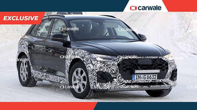 India-bound Audi Q5 facelift spied testing in snow
