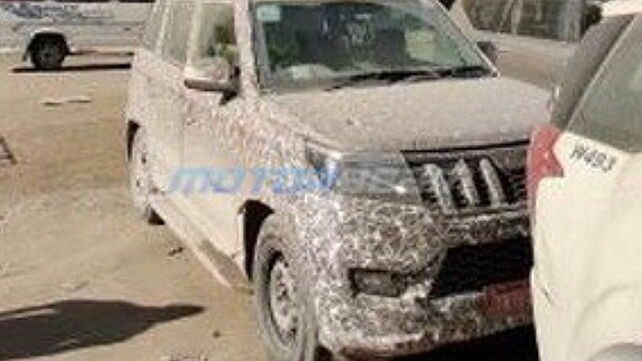 Mahindra TUV300 facelift spotted, front design leaked