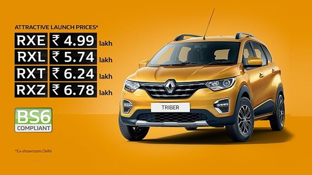 BS6 Renault Triber Launched; Prices Start At Rs 4.99 Lakhs - CarWale