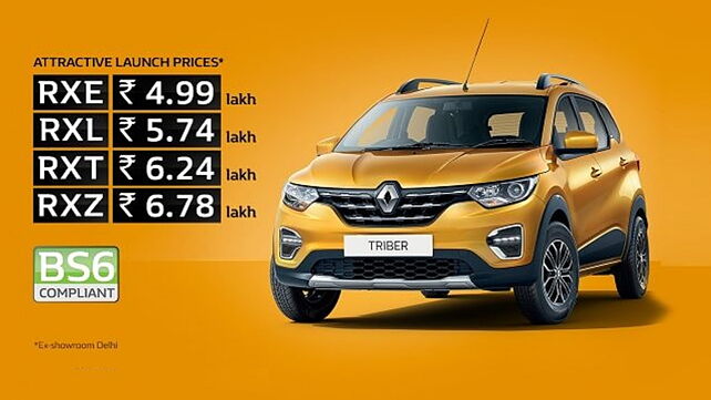BS6 Renault Triber launched; prices start at Rs 4.99 lakhs