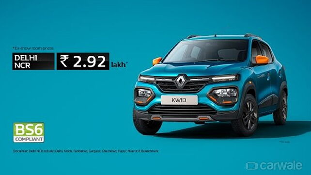 BS6 Renault Kwid launched in India; prices start at Rs 2.92 lakhs
