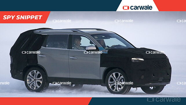 Mahindra Alturas G4 facelift (Ssangyong Rexton) spied testing in the snow