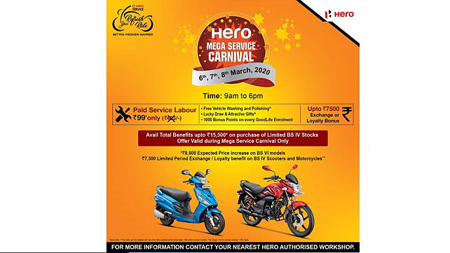 Select BS4 Hero motorcycles and scooters available with special benefits BikeWale