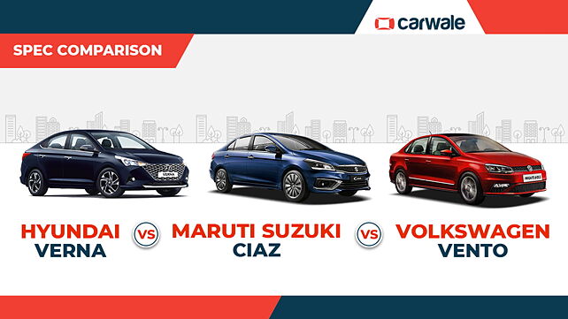 Hyundai Verna Vs Maruti Suzuki Ciaz Vs Volkswagen Vento: Spec comparison