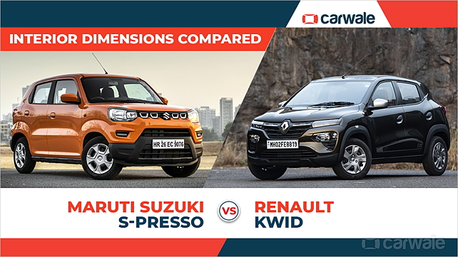 Maruti S-Presso vs Renault Kwid: Interior dimensions compared - CarWale