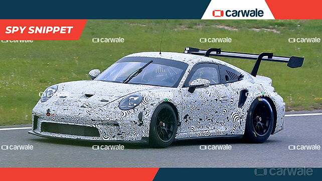 New Porsche 911 GT3 R race car spied on the Nurburgring track