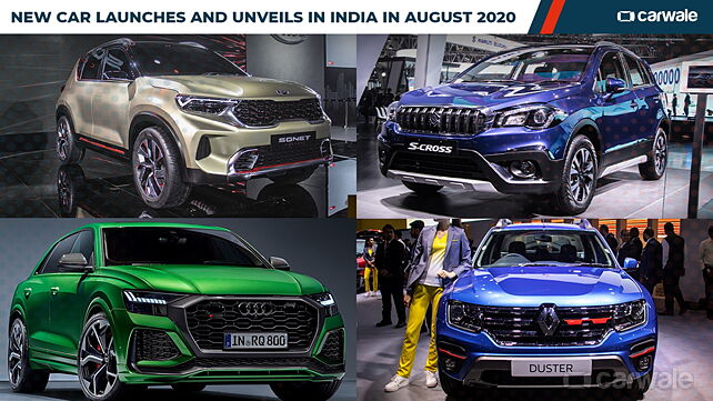 New car launches and unveils in India in August 2020
