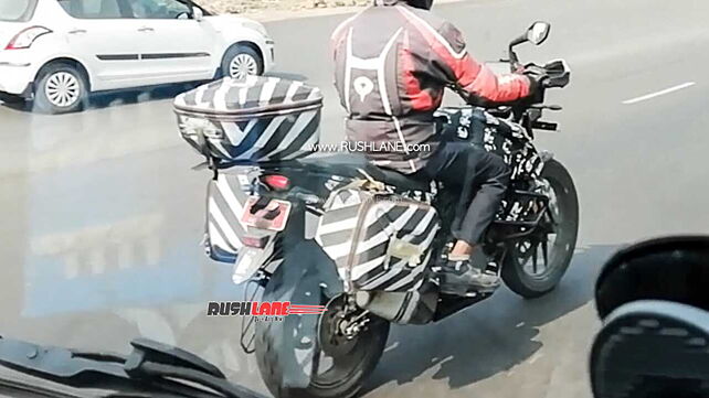 KTM Adventure motorcycle spied with touring accessories