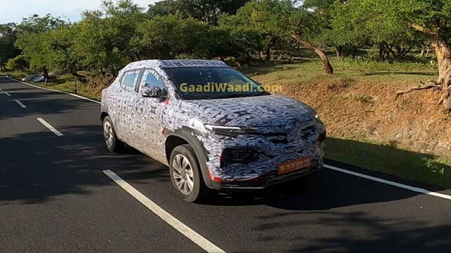 Renault Kiger spied again; headlamp and tail light design leaked