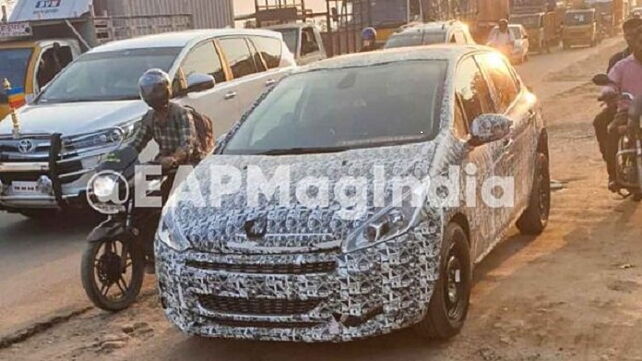 Peugeot 208 spied testing again on Indian roads