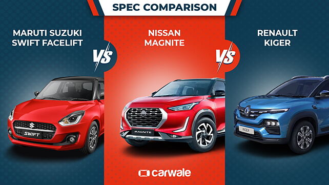 Spec comparison: Maruti Suzuki Swift Vs Nissan Magnite Vs Renault Kiger