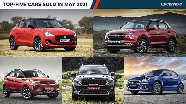 Top-five cars sold in India in May 2021