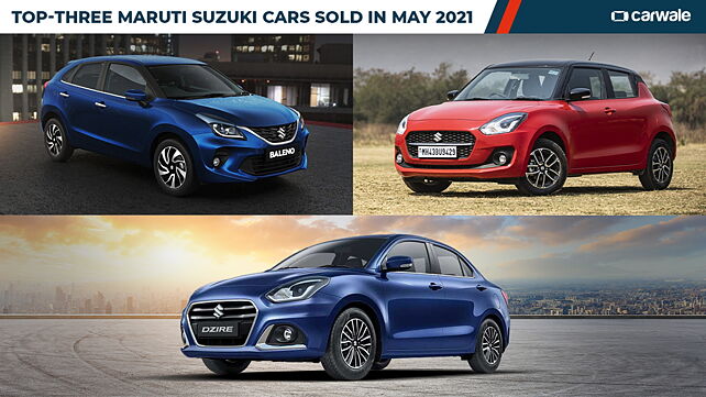 Top-three Maruti Suzuki cars sold in India in May 2021 