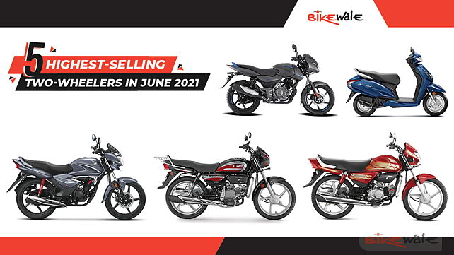 5 highest-selling two-wheelers in June 2021 in India 