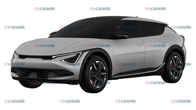 किआ EV6 फ़ेसलिफ़्ट लेफ्ट फ्रंट थ्री क्वार्टर