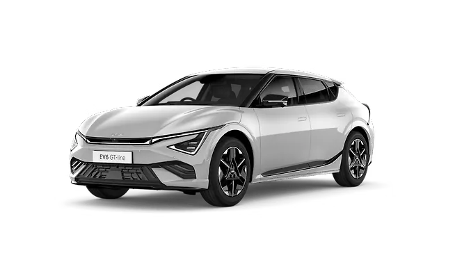 किआ EV6 लेफ्ट फ्रंट थ्री क्वार्टर