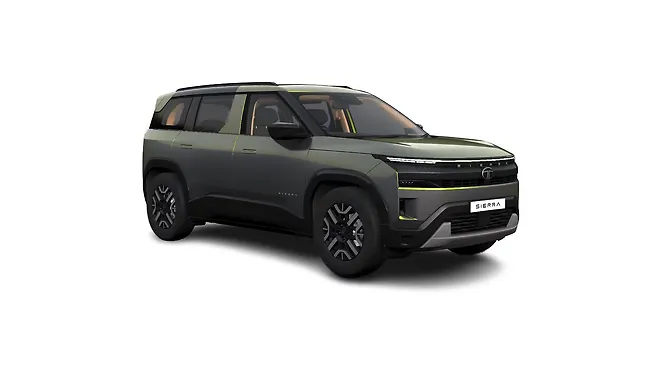 टाटा सिएरा ठीक सामने तीन चौथाई