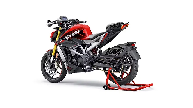 TVS Apache RTR 310 Left Rear Three Quarter