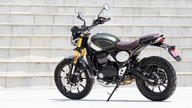 Triumph Scrambler 400 X Left Rear Three Quarter